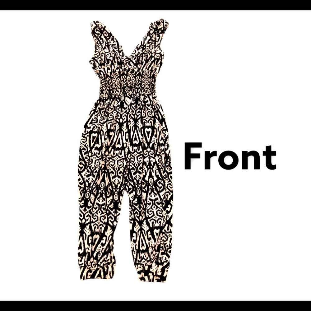 Black and white printed jumpsuit